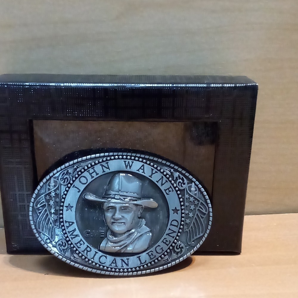 John Wayne Men&rsquo;s Silver Pewter Western Belt Buckle American Legend JW6674
