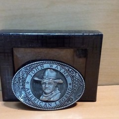 John Wayne Men&rsquo;s Silver Pewter Western Belt Buckle American Legend JW6674