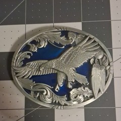 Vintage Men’s Silver Metal Western Eagle Bird Belt Buckle Lot of 4, 1.5in No