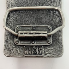 Vintage TL&B ICI Explosives Belt Buckle Metal Blue Logo Collectible Industrial