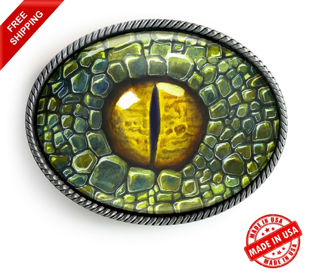 Dinosaur Belt Buckle – Dragon Cosplay Eyeball Art Handmade Buckle -161-E