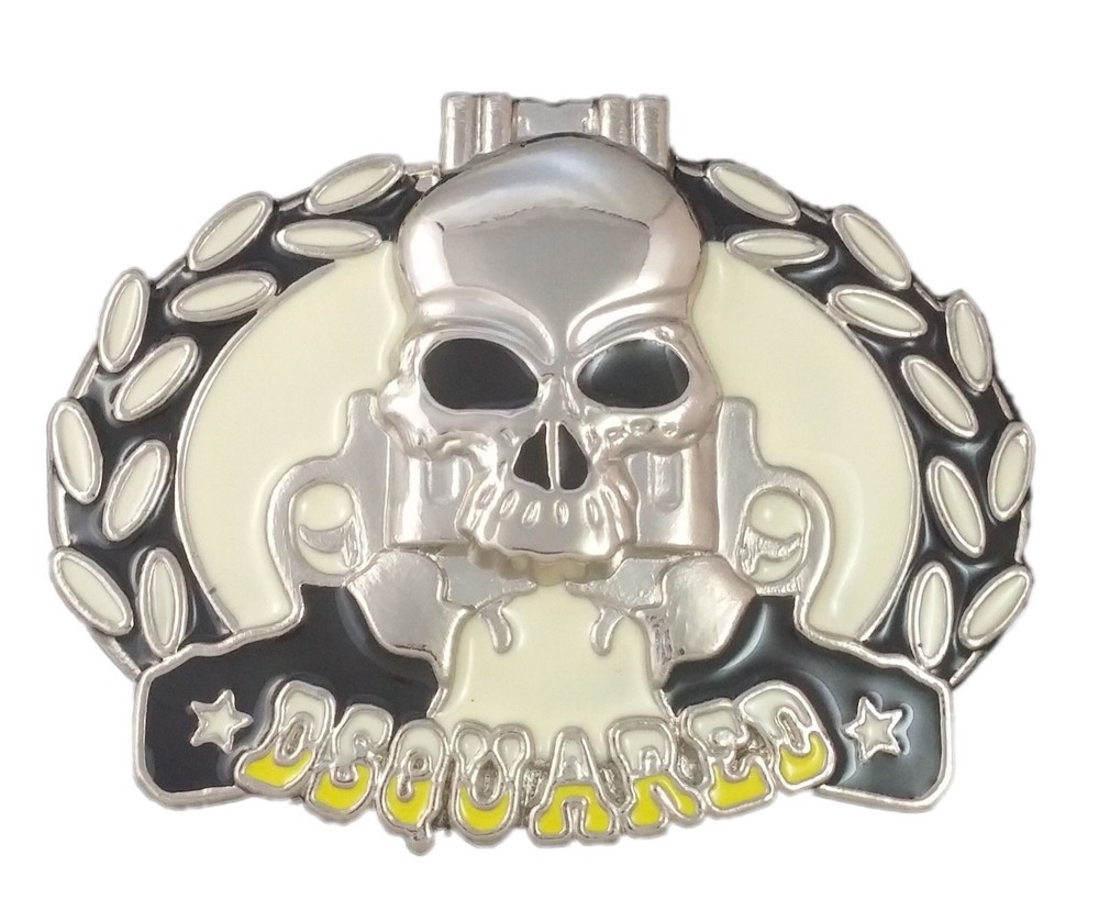 SKULL & GUNS METAL BELT BUCKLE