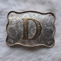 Silversmith Collection Belt Buckle Western Letter D
