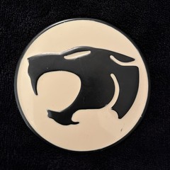 Thundercats 3” Round Metal Belt Buckle Retro Repop Cream Bkground & Black Cat