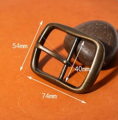 40mm Men Vintage Brass Tone Plated Western Leathercraft Center Bar Belt Buckle