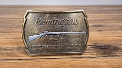 Vintage Remington Arms 1816 Flintlock Rifle belt Buckle 1976 USA Made Brass