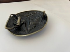 Vintage Brass Owl Head Belt Buckle Bird Lover Western Cowboy Gift Retro