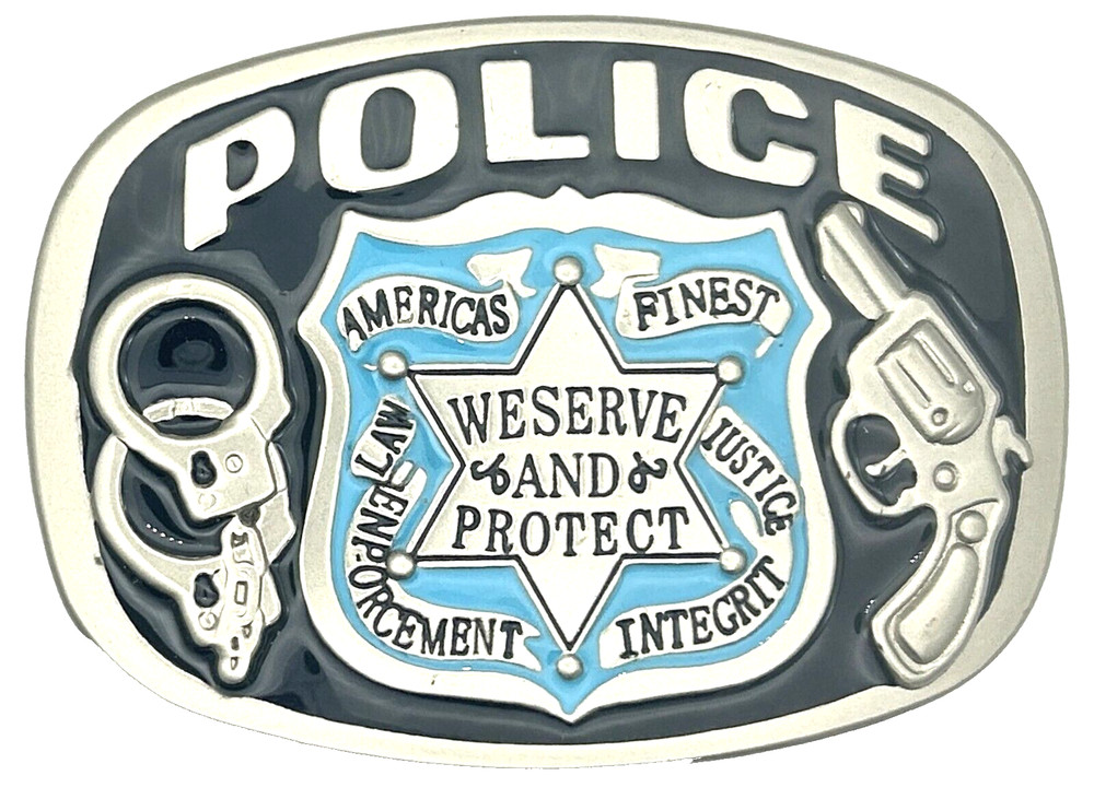 Police America Finest Law Enforcement Enameled Belt Buckle New