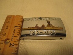 USS. COMPTON DD-705 METAL & BRASS NAVAL BELT BUCKLE