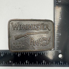 Winchester Repeating Arms Belt Buckle Vintage New Haven Rifle Brass Tone Metal