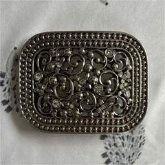 Women’s Floral Bling Silver Belt Buckle