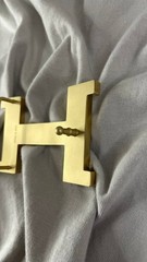 H 38-40mm 1.5` Belt Buckle Gold Tone H Replacement Buckle