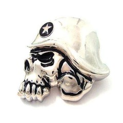 Famous Star Troop Military Soldier Silver Skull Head Skeleton Men Belt Buckle