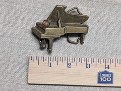 vintage PIANO belt buckle SOLID BRASS baron 1970s western cowboy MUSIC concert