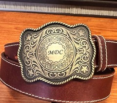 Belt Buckle Custom Personalized Monogrammed Western Buckle for Belts Wide 1.5&Prime;