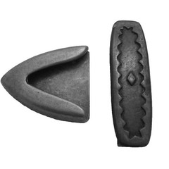 Western-Style Metal Belt Tip And Keeper Set With Tribal Engraved Design Vintage