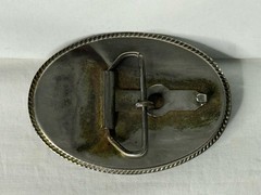 Vintage Incolay Stone SAILING SHIP Belt Buckle