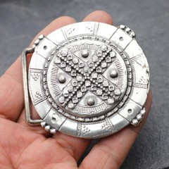 Shield knight Celtic medieval belt buckle silver buckle removable clasp