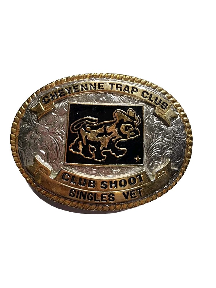 Cheyenne Trap And Shoot Club Trophy Belt Buckle Singles Vet