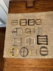 VTG Belt Buckles – Lot Of 14 Pcs Used – Brass & Metal