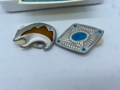 Native American « WISDOM » , »GUARDIAN » Turquoise Look Belt Buckle Bradford E181
