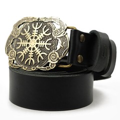 Helm of Awe belt buckle, Viking Helm of Terror Old Norse Scandinavian Pagan