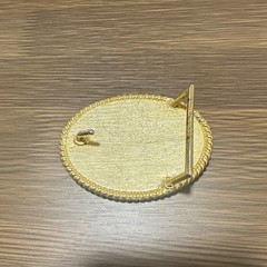 Oval Gold Tone Clear Rhinestone Bling Textured Metal Belt Buckle 1.5&Prime;