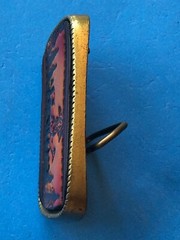 Vintage Made in USA Tooled Leather & Metal Deer Hunting Woods Sunset Belt Buckle