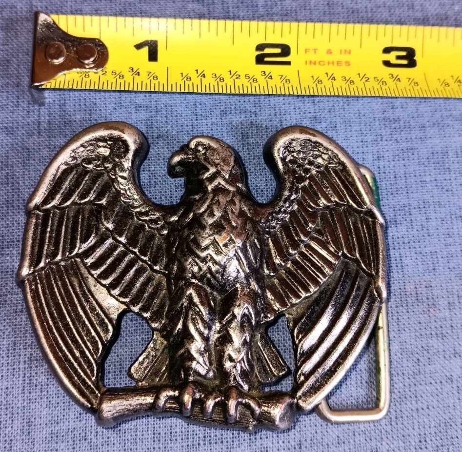 Vtg Bald Eagle Belt Buckle America USA July 4th Patriotic Fredom Western