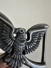 Vtg Belt Buckle Silver Soldered American Eagle Spread Assecorie Fashion Clothing