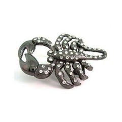 Western Rodeo Scorpion Scorpio Clear Rhinestones Belt Buckle