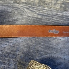 Crumrine Buffalo Belt & Buckle Western Silver Tone 38058 Cowboy LEATHER Belt 42