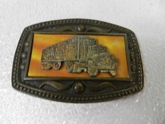 Vintage BELT BUCKLE C11 NEW YORK BIG RIG SEMI 18 WHEELER TRUCKER STYLE
