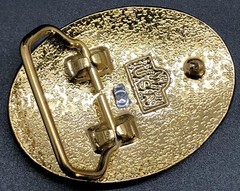 Women&rsquo;s W USA Square-Dancing Western 2-Tone Oval Belt Buckle (RF1072)