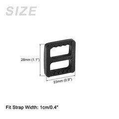Bag Belt Glide Buckle (1cm/0.4&Prime;) 20Pcs, Plastic Adjustable Buckle Fasteners