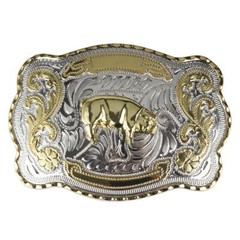 Cinturon Ecuestre Dorado Hebilla Toro Gallo Escorpion Vaquero Cowboy Western
