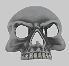 Skull Belt Buckles Men Pirate Skeleton Vintage Antiqued Gray Metal Tattoo Gothic
