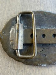 Vintage Brass Belt Buckle American Police PIG Patience Integrity Guts Law Order