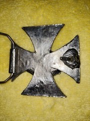 Black Iron Cross Skull Biker Belt Buckle