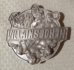 2009 MARVEL Comic HEROES VS VILLAINS Brass Reversible BELT BUCKLE