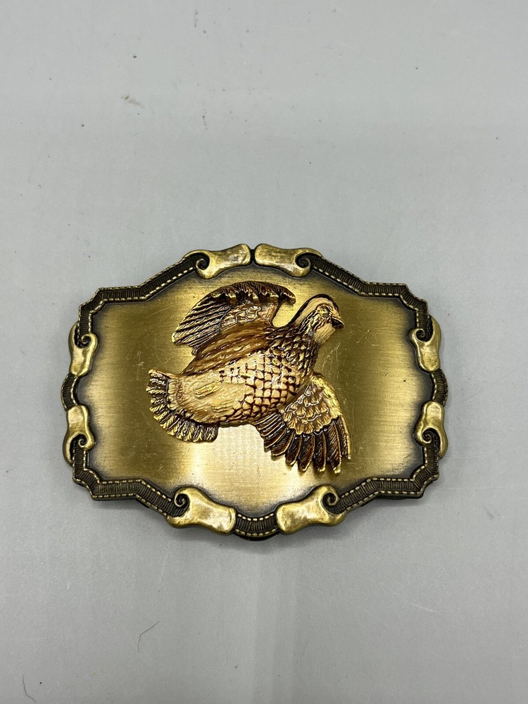 Vintage Quail Bird Belt Buckle 1970s Raintree Jewelry & Co Western Cowboy