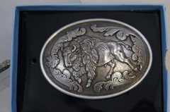 Nocona OVAL ANTIQUE SCROLL BUFFALO BUCKLE Belt Buckle 37046