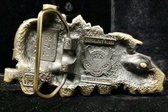 Vintage 1980 Belt Buckle Great American Buckle Co Train Steam Engine Signed #&rsquo;d