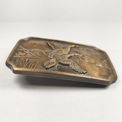 Flying Duck Lake Scenery Brass Tone Belt Buckle
