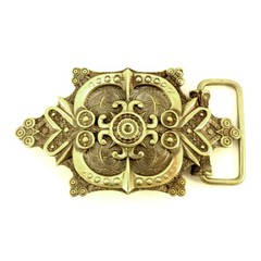 Flower Belt buckle, Fern flower mythology magic ornamental flower brass buckle