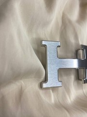 Silver H 40mm Belt Buckle 1.5` Logo Replacement Buckle Designer Style