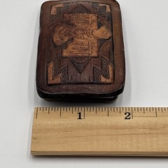 Vintage Leather Hand Tooled Belt Buckle Thunderbird