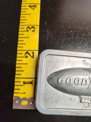Goodyear Belt Buckle Blimp Zeppelin Silver Tone 1974 Vintage
