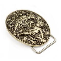 Gemini german silver buckle, Twins Horoscope Astrological Zodiac Sign buckle