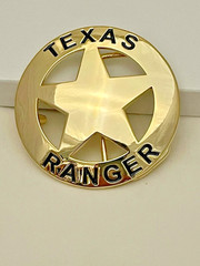 Texas Ranger 2 piece set, belt buckle and bolo (Gold)